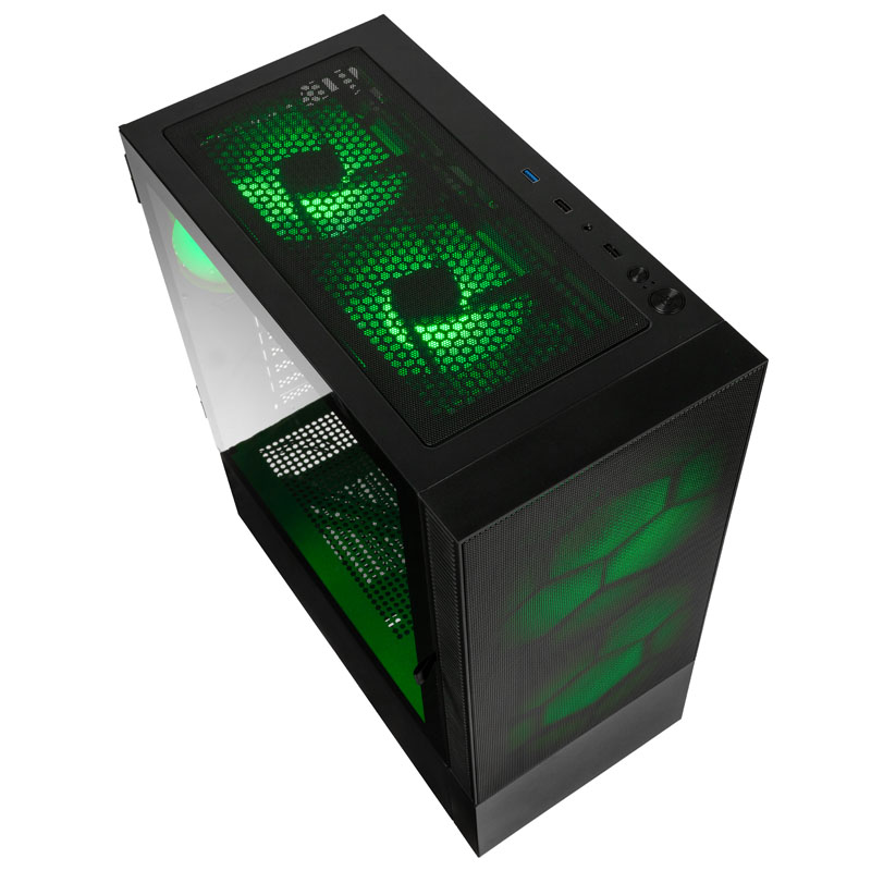 Kolink Observatory MX Mesh ARGB Midi Tower Case – Black (with 5 ARGB fans – 2x140mm & 3x120mm)