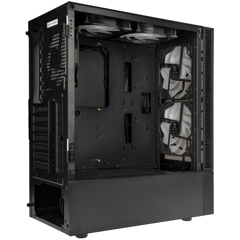 Kolink Observatory MX Mesh ARGB Midi Tower Case - Black (with 5 ARGB fans - 2x140mm & 3x120mm) 4 Kolink Observatory MX Mesh ARGB Midi Tower Case - Black (with 5 ARGB fans - 2x140mm & 3x120mm) - Image 4