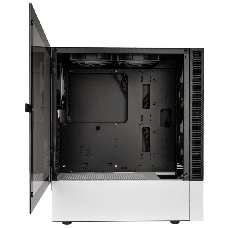Kolink Observatory MX Mesh ARGB Midi Tower Case – Black/White (with 5 ARGB fans - 2x140mm & 3x120mm) 5 Mid-tower PC Case