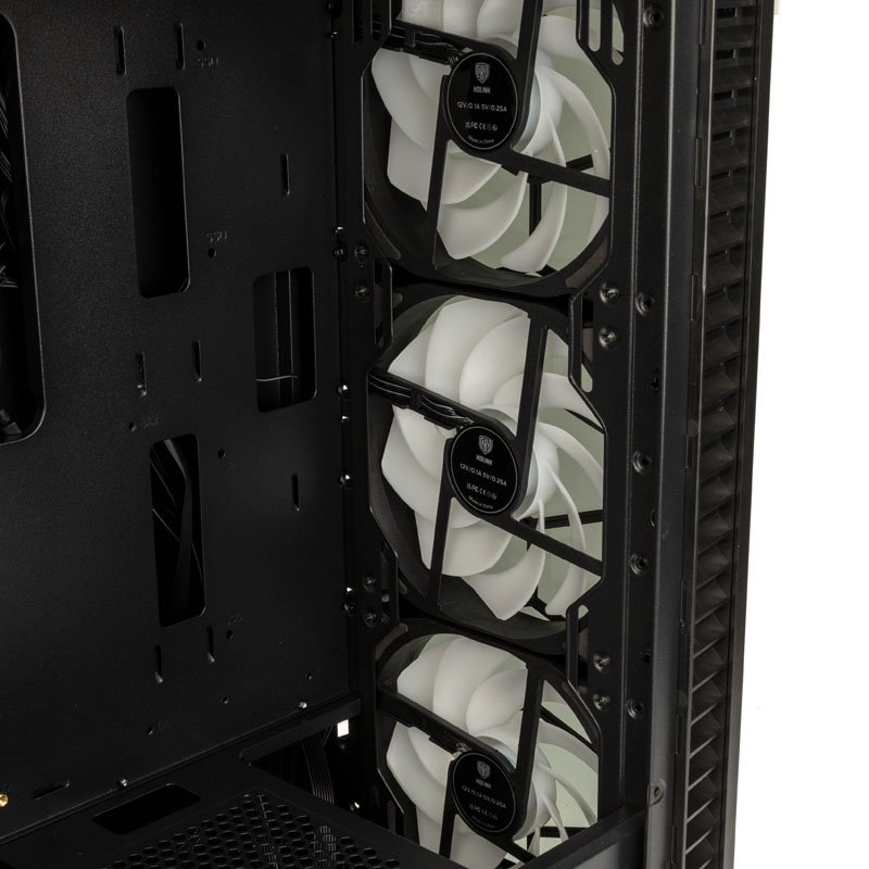 Kolink Observatory HF Plus Glass ARGB PWM Midi Tower Case Black with 6 ARGB PWM Fans (5x140mm 1x120) 4 παρέχοντας σαφή θέα των εξαρτημάτων σας και προσθέτοντας μια κομψή πινελιά στo Build σας.