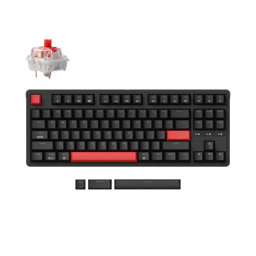 Keychron C3 Pro (C3P-H1) RGB QMK/VIA Mechanical Red Switch – Hot Swappable 80% US Layout