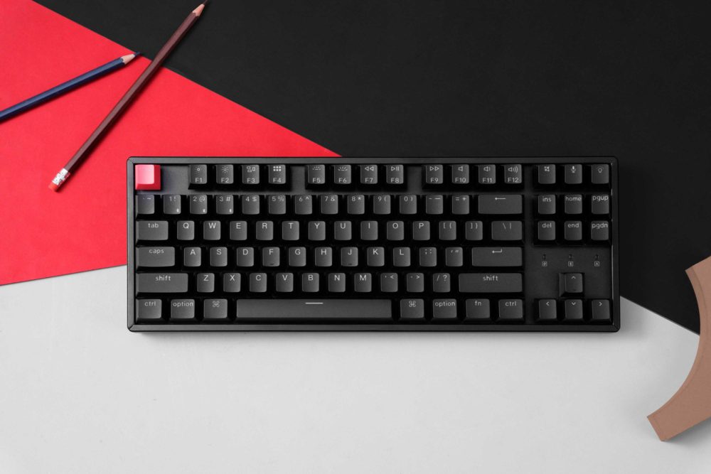 Keychron K8 V2 (K8X-J1) QMK Wireless Mechanical Keyboard Red Switch HotSwap RGB 80% US Lay Aluminum 4 Ενισχυμένοι ακουστικοί αφροί