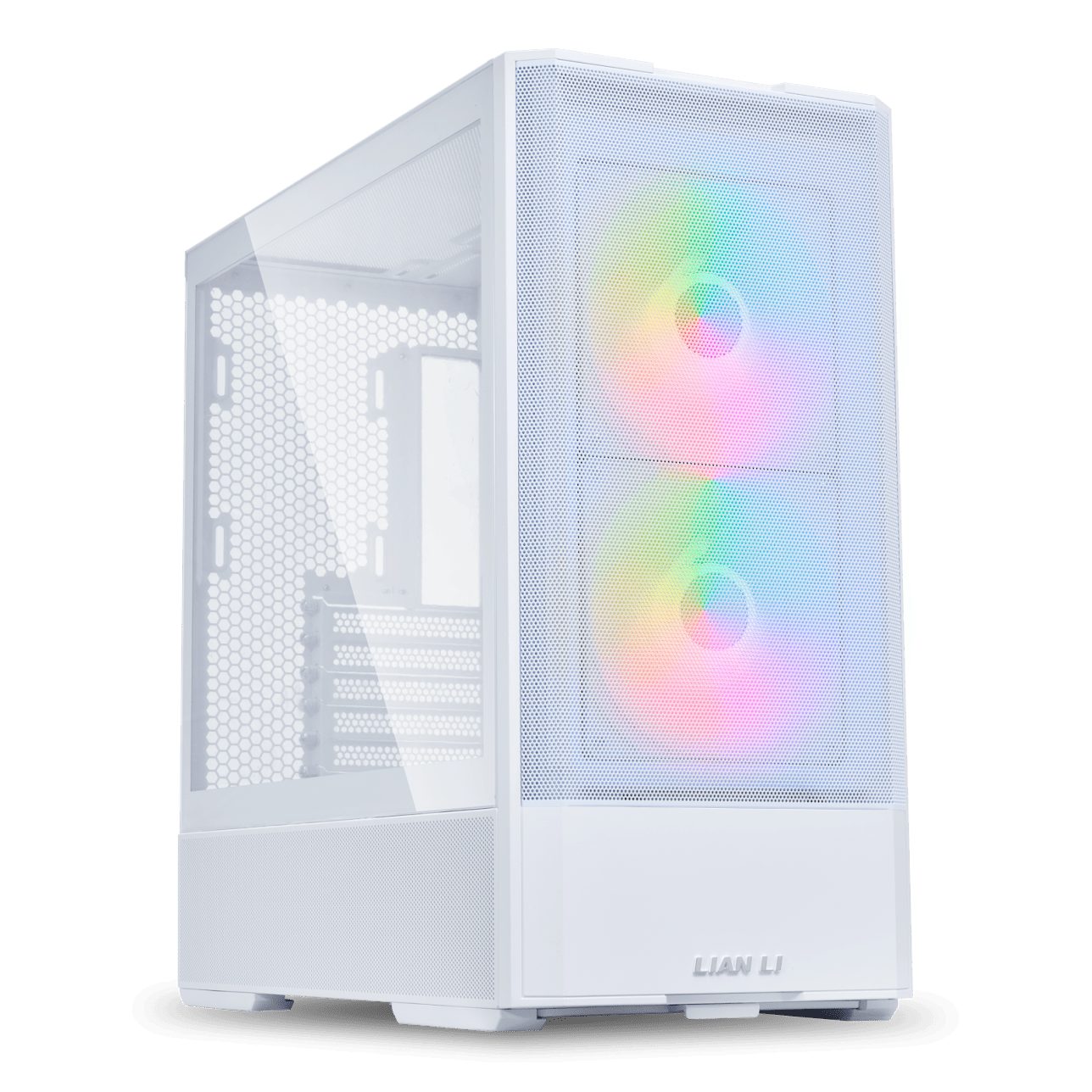 Lian Li LANCOOL 207 White – ATX PC Case (4 FANS) 2 x front 140 ARGB PWM & 2  bottom 120 PWM reverse