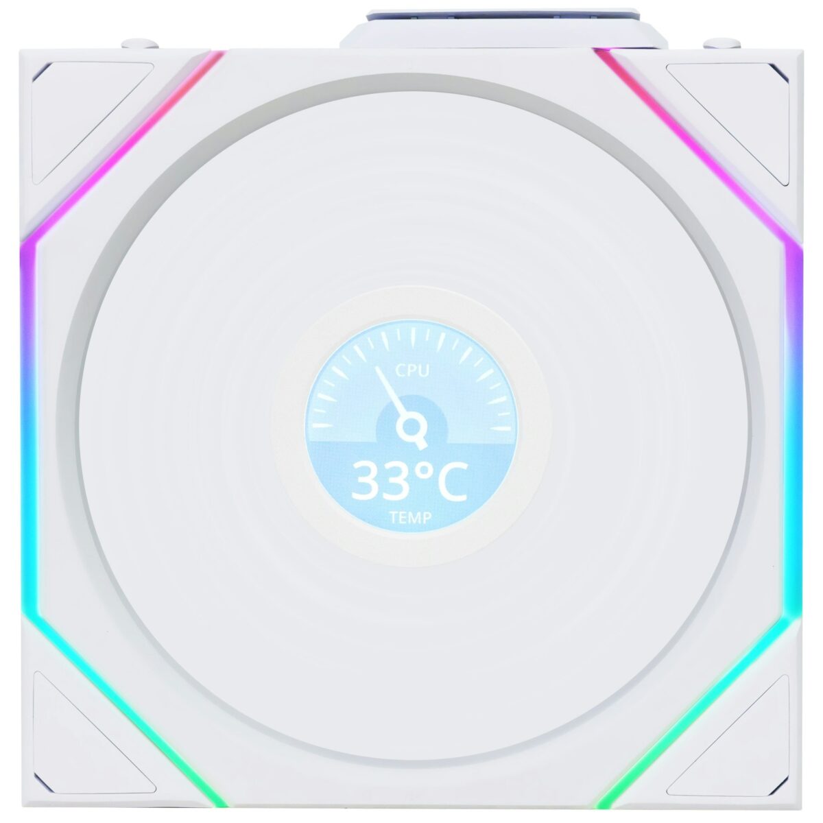 Lian Li UNI FAN TL-LCD Wireless 120 White (1pc) Case Fan – No Controller Included