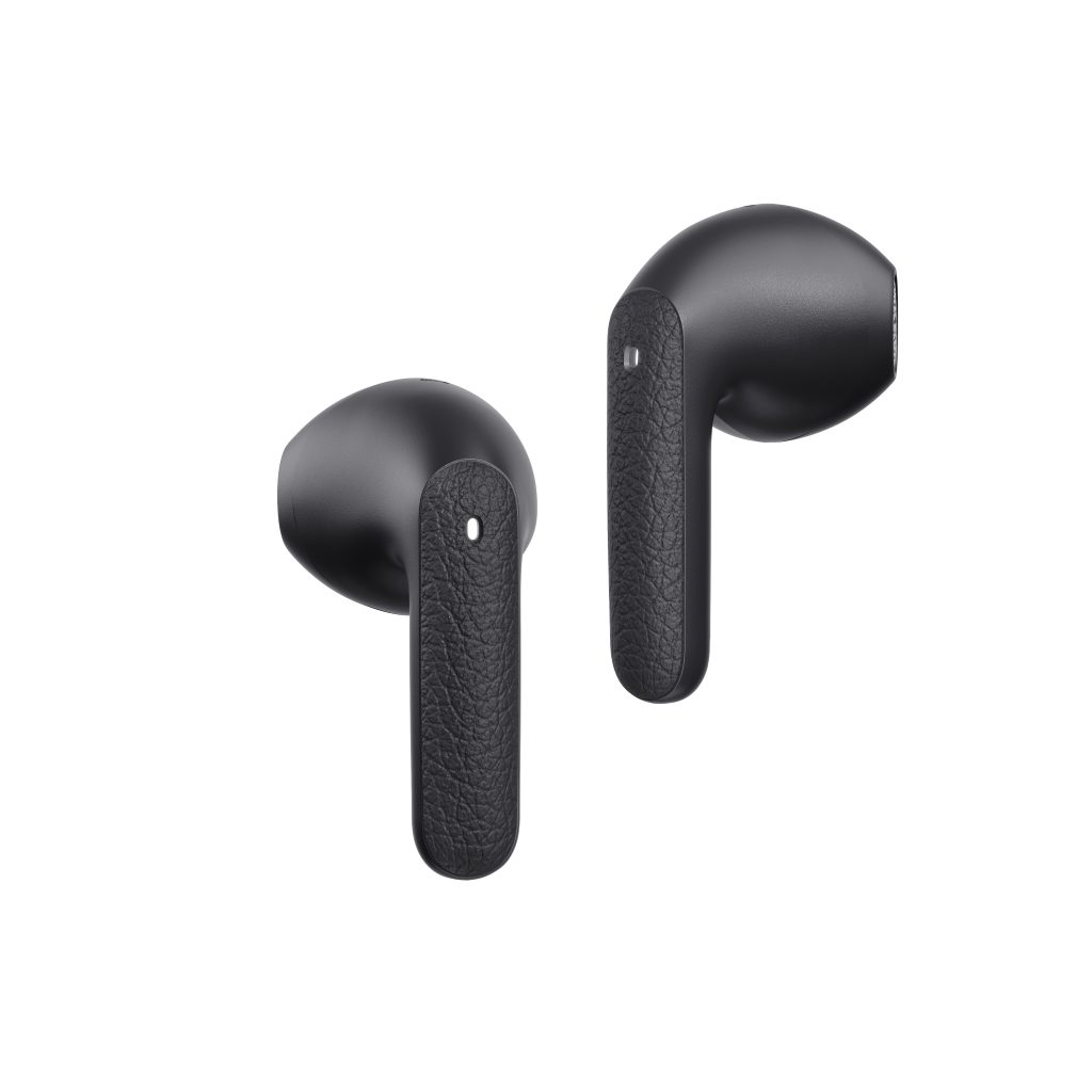 QCY Air Dark Grey Semi-Ear TWS Earbuds, quad Mic ENC multi-point connection, leather grain case 5 θα απολαύσετε βαθιά μπάσα