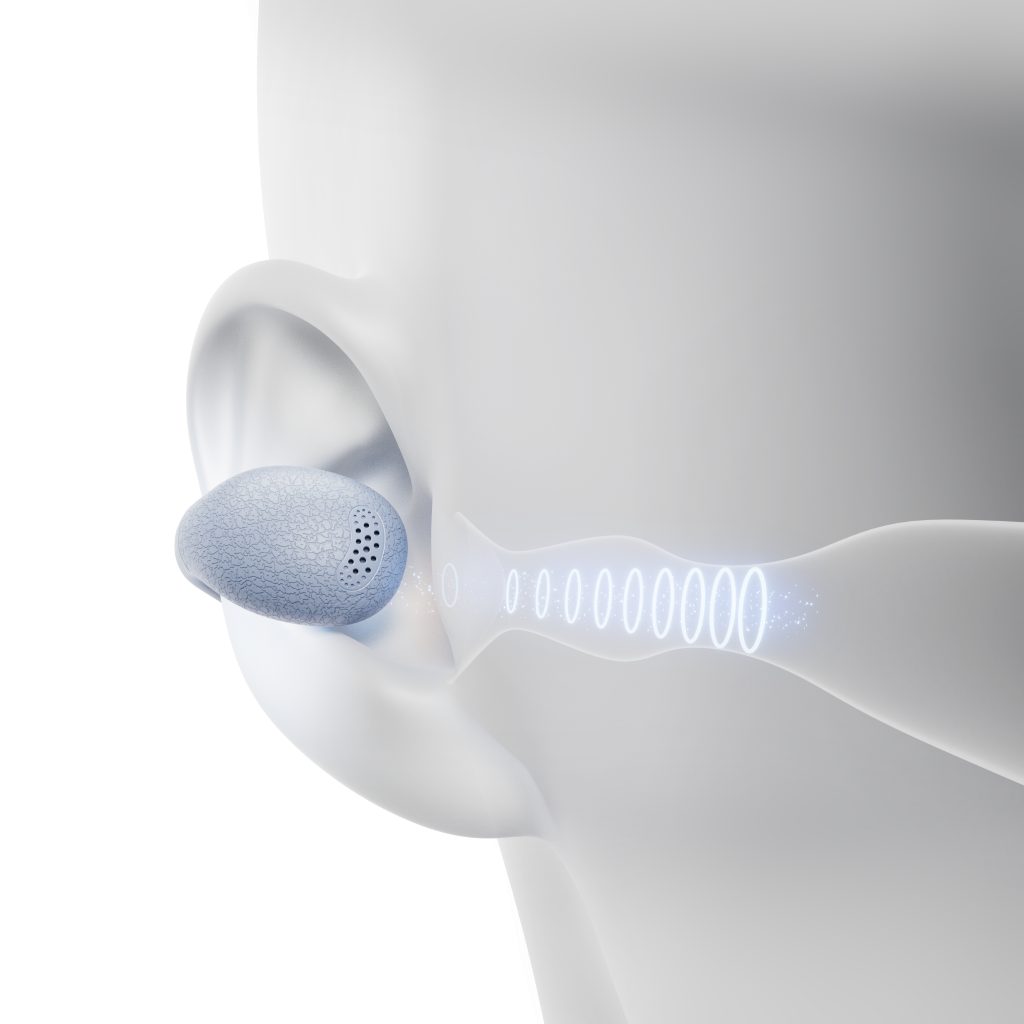 QCY Crossky C10 Purple Open Ear TPU Earclip, IPX5 Call Noise Reduction BT 5.4 Earbuds 30h 5 καθιστώντας τα ένα κομψό αξεσουάρ για formal ντύσιμο.