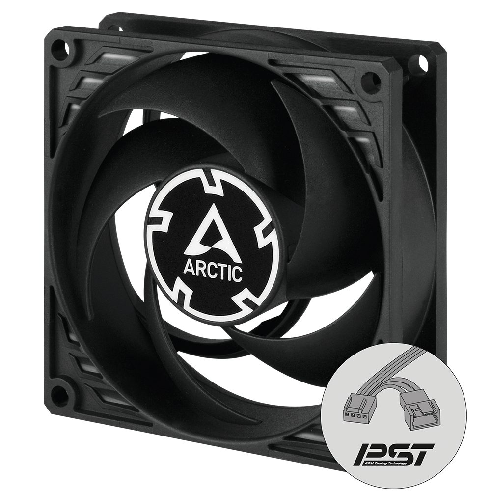 ARCTIC P8 PWM PST Case Fan – 80mm case fan with PWM control and PST cable