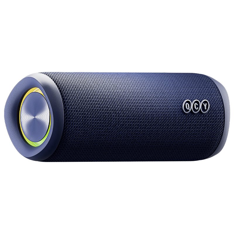 QCY SP7 Blue –  Portable Bluetooth Speaker w Stereo Sound 40W, Mic for Calls, RGB Light Show